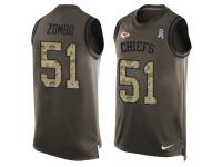 Men's Frank Zombo #51 Nike Green Jersey - NFL Kansas City Chiefs Salute to Service Tank Top
