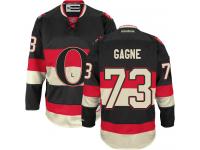 Men's Gabriel Gagne Authentic Black Reebok Jersey NHL Ottawa Senators #73 Third