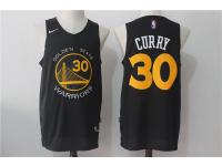 Men's Golden State Warriors #30 Stephen Curry All Black with White 2017 2018 Nike Swingman Stitched NBA Jersey