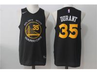 Men's Golden State Warriors #35 Kevin Durant All Black with White 2017 2018 Nike Swingman Stitched NBA Jersey