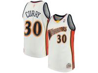 Men's Golden State Warriors Stephen Curry Mitchell & Ness White Nike Swingman Jersey