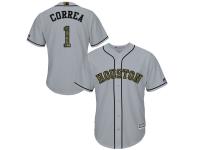 Men's Houston Astros Carlos Correa Majestic Gray 2016 Fashion Memorial Day Cool Base Jersey