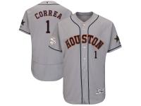 Men's Houston Astros Carlos Correa Majestic Gray 2017 MLB All-Star Game Authentic Flex Base Jersey