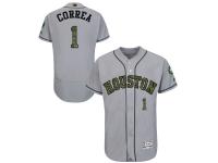 Men's Houston Astros Carlos Correa Majestic Gray Fashion 2016 Memorial Day Flex Base Jersey