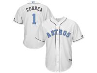 Men's Houston Astros Carlos Correa Majestic White Fashion 2016 Father's Day Cool Base Replica Jersey