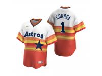 Men's Houston Astros Carlos Correa Nike White Orange Cooperstown Collection Home Jersey