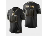 Men's Indianapolis Colts #00 Custom Golden Edition Vapor Untouchable Limited Jersey - Black