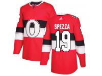 Men's Jason Spezza Authentic Red Adidas Jersey NHL Ottawa Senators #19 2017 100 Classic