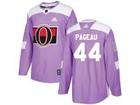 Men's Jean-Gabriel Pageau Authentic Purple Adidas Jersey NHL Ottawa Senators #44 Fights Cancer Practice