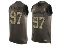 Men's Jeremiah Attaochu #97 Nike Green Jersey - NFL Los Angeles Chargers Salute to Service Tank Top