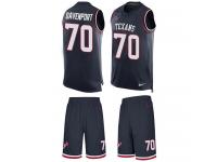 Men's Julien Davenport #70 Nike Navy Blue Jersey - NFL Houston Texans Tank Top Suit