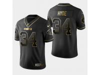 Men's Kansas City Chiefs #34 Carlos Hyde Golden Edition Vapor Untouchable Limited Jersey - Black