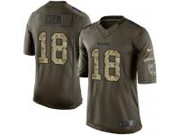 Men's Limited Connor Cook #18 Nike Green Jersey - NFL Oakland Raiders Salute to Service