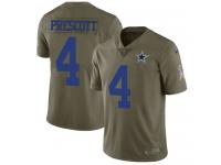 Men's Limited Dak Prescott #4 Nike Olive Jersey - NFL Dallas Cowboys 2017 Salute to Service