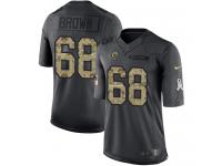 Men's Limited Jamon Brown #68 Nike Black Jersey - NFL Los Angeles Rams 2016 Salute to Service