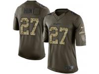 Men's Limited Kareem Hunt #27 Nike Green Jersey - NFL Kansas City Chiefs Salute to Service