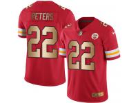 Men's Limited Marcus Peters #22 Nike Red Gold Jersey - NFL Kansas City Chiefs Rush