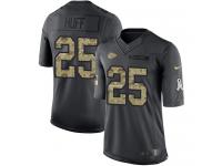 Men's Limited Marqueston Huff #25 Nike Black Jersey - NFL Kansas City Chiefs 2016 Salute to Service
