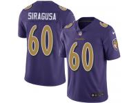 Men's Limited Nico Siragusa #60 Nike Purple Jersey - NFL Baltimore Ravens Rush