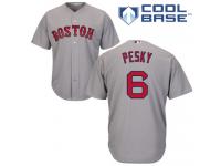 Men's Majestic Boston Red Sox #6 Johnny Pesky  Grey Road Cool Base MLB Jersey
