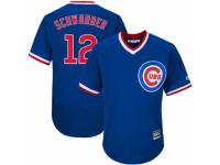 Men's Majestic Chicago Cubs #12 Kyle Schwarber Royal Blue Cooperstown Cool Base MLB Jersey