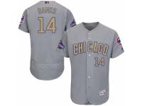 Men's Majestic Chicago Cubs #14 Ernie Banks Authentic Gray 2017 Gold Champion Flex Base MLB Jersey