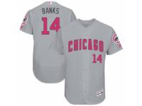 Men's Majestic Chicago Cubs #14 Ernie Banks Grey Mother's Day Flexbase Authentic Collection MLB Jersey