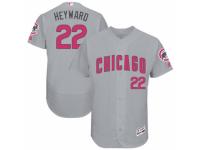 Men's Majestic Chicago Cubs #22 Jason Heyward Grey Mother's Day Flexbase Authentic Collection MLB Jersey