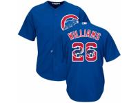 Men's Majestic Chicago Cubs #26 Billy Williams Royal Blue Team Logo Fashion Cool Base MLB Jersey