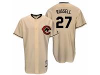 Men's Majestic Chicago Cubs #27 Addison Russell Cream Cooperstown Throwback MLB Jersey