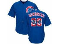 Men's Majestic Chicago Cubs #28 Kyle Hendricks Royal Blue Team Logo Fashion Cool Base MLB Jersey