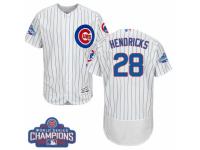 Men's Majestic Chicago Cubs #28 Kyle Hendricks White Home 2016 World Series Champions Flexbase Authentic Collection MLB Jersey