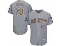 Men's Majestic Chicago Cubs #31 Fergie Jenkins Authentic Gray 2017 Gold Champion Flex Base MLB Jersey