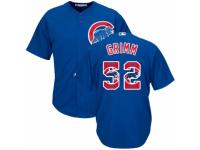 Men's Majestic Chicago Cubs #52 Justin Grimm Royal Blue Team Logo Fashion Cool Base MLB Jersey