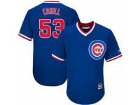 Men's Majestic Chicago Cubs #53 Trevor Cahill Royal Blue Cooperstown Cool Base MLB Jersey