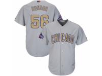 Men's Majestic Chicago Cubs #56 Hector Rondon Authentic Gray 2017 Gold Champion MLB Jersey