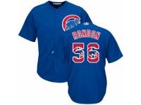 Men's Majestic Chicago Cubs #56 Hector Rondon Royal Blue Team Logo Fashion Cool Base MLB Jersey