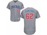 Men's Majestic Chicago Cubs #62 Jose Quintana Grey Road Flexbase Authentic Collection MLB Jersey