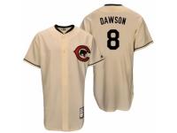 Men's Majestic Chicago Cubs #8 Andre Dawson Cream Cooperstown Throwback MLB Jersey