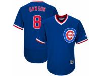 Men's Majestic Chicago Cubs #8 Andre Dawson Royal Blue Cooperstown Cool Base MLB Jersey