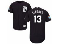 Men's Majestic Detroit Tigers #13 Omar Vizquel Navy Blue Flexbase Authentic Collection MLB Jersey
