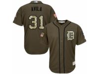 Men's Majestic Detroit Tigers #31 Alex Avila Authentic Green Salute to Service MLB Jersey