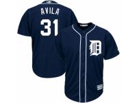 Men's Majestic Detroit Tigers #31 Alex Avila Authentic Navy Blue Alternate Cool Base MLB Jersey