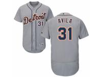 Men's Majestic Detroit Tigers #31 Alex Avila Grey Flexbase Authentic Collection MLB Jersey