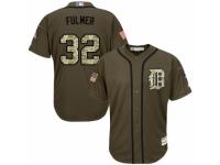 Men's Majestic Detroit Tigers #32 Michael Fulmer Green Salute to Service MLB Jersey
