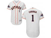 Men's Majestic Houston Astros #1 Carlos Correa Authentic White Home 2017 World Series Champions Flex Base MLB Jersey