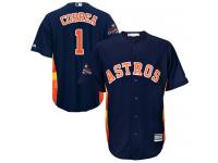 Men's Majestic Houston Astros #1 Carlos Correa Replica Navy Blue Alternate 2017 World Series Champions Cool Base MLB Jersey