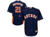 Men's Majestic Houston Astros #21 Andy Pettitte Replica Navy Blue Alternate 2017 World Series Champions Cool Base MLB Jersey