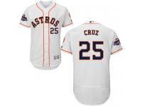 Men's Majestic Houston Astros #25 Jose Cruz Jr. Authentic White Home 2017 World Series Champions Flex Base MLB Jersey