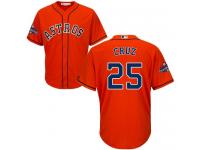 Men's Majestic Houston Astros #25 Jose Cruz Jr. Replica Orange Alternate 2017 World Series Champions Cool Base MLB Jersey